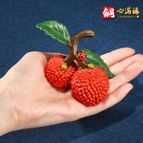 铜荔枝摆件 《红利》 新中式桌面装饰品 铜工艺品手把件 送礼礼物