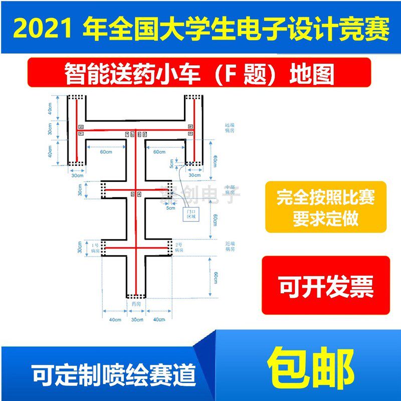 2021 年全国大学生电子设计竞赛 智能送药小车 F题 喷绘赛道地图