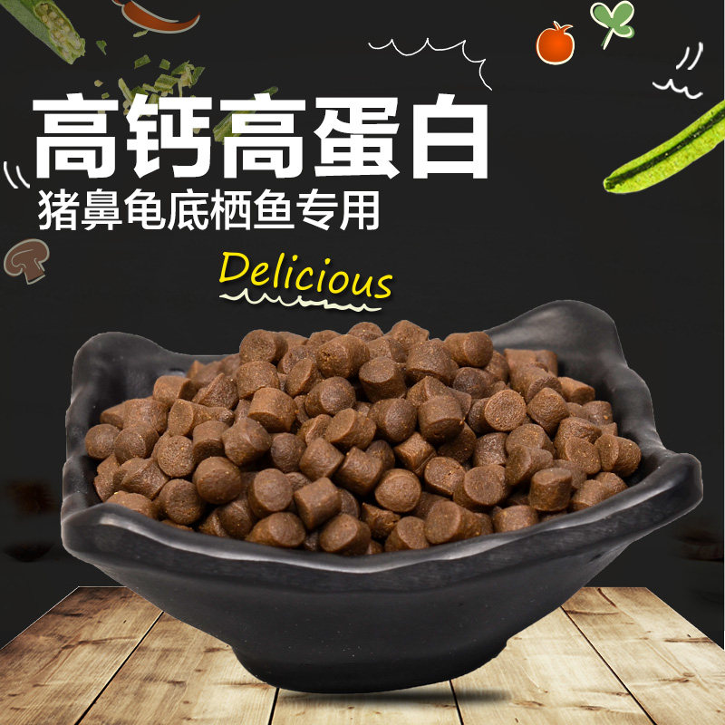 绘彩猪鼻龟饲料底栖鱼食高钙下沉虎头鲨黄头侧颈龟剃刀沉底专用粮