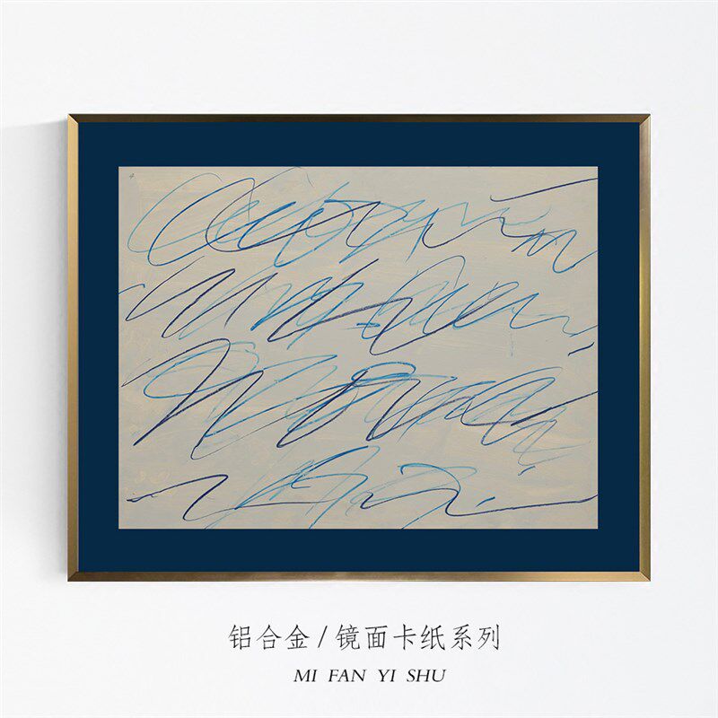 客厅轻画装饰奢 金属镜面留白线条画素描小众挂画极简逼格艺术画