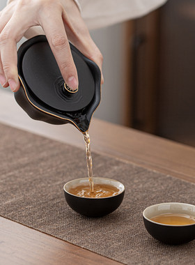 旅行茶具套组快客杯可携式布包陶瓷泡茶器户外随行喝茶装备伴手礼