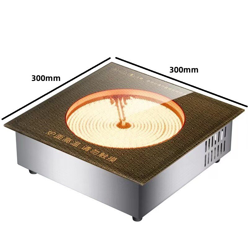 商用钛晶面板尺寸30*30cm/32*32cm火锅店嵌入式黑晶炉2200-5000W