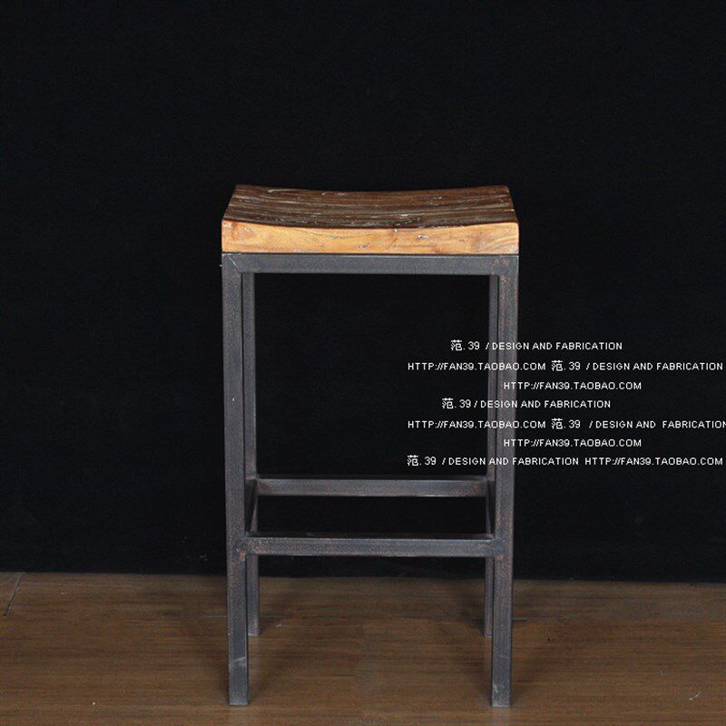 欧式铁艺实木椅子餐椅复古简约风格餐厅吧台椅酒吧椅高脚凳子座椅