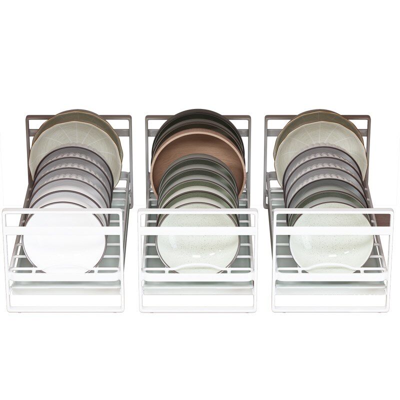 单层碗盘收纳放碗碟橱柜碗架小型柜内置物架厨房水槽沥水篮