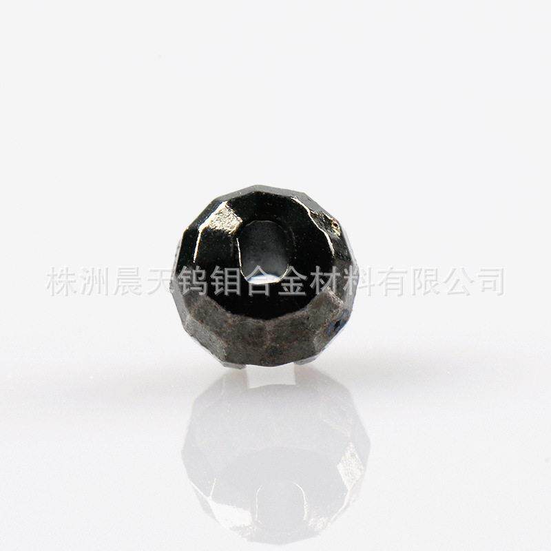电镀黑镍多面体钨珠F型开槽钻石面钨合金孔珠飞蝇tungstenbeads