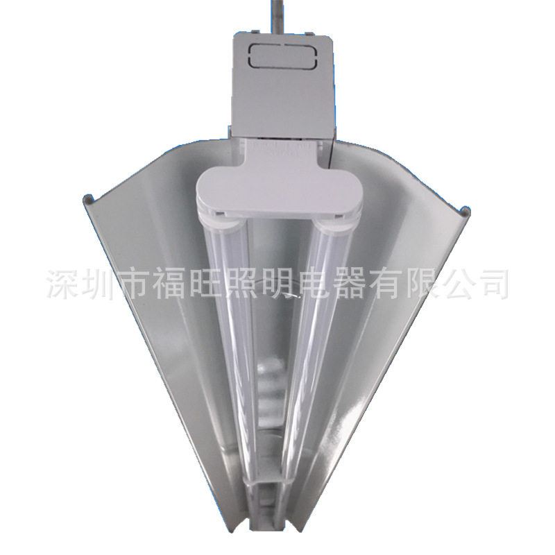工厂照明线槽灯 车库双层一体桥架灯 LED超市线槽光带 支架图片