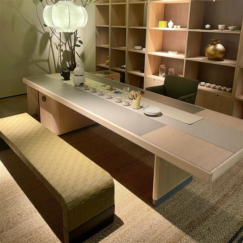 新中式实木茶桌椅组合现代简约家用客厅大板桌办公民宿茶空间茶台