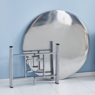 10人桌面 不锈钢桌子折叠圆桌酒店家用转盘餐桌饭店大排档流水席8