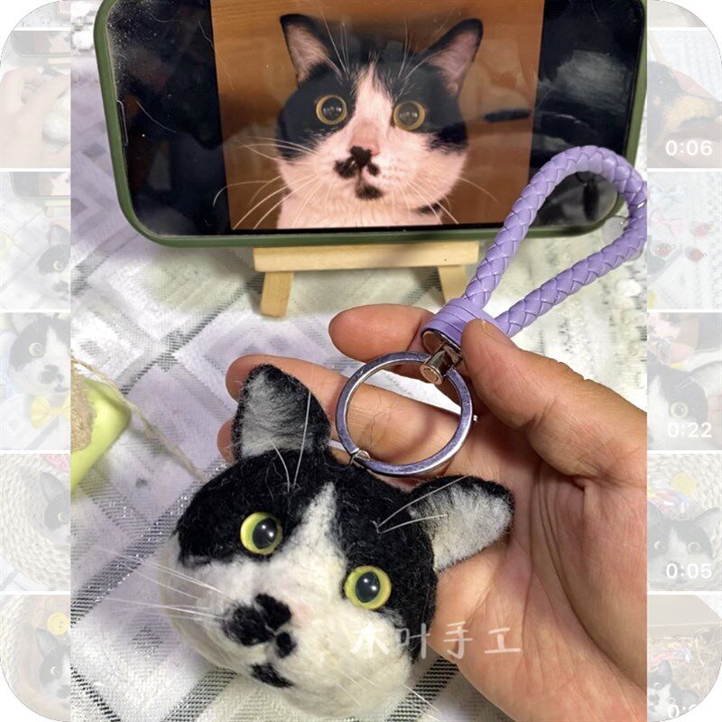 定制羊毛毡手工胸针胸花手腕花挂件宠物猫咪狗车饰钥匙扣婚礼新娘