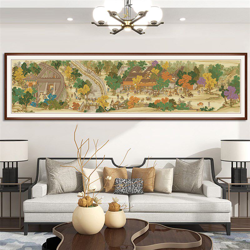金陵图十字绣2024新款高级感客厅大幅古典风景名画大气手工刺绣
