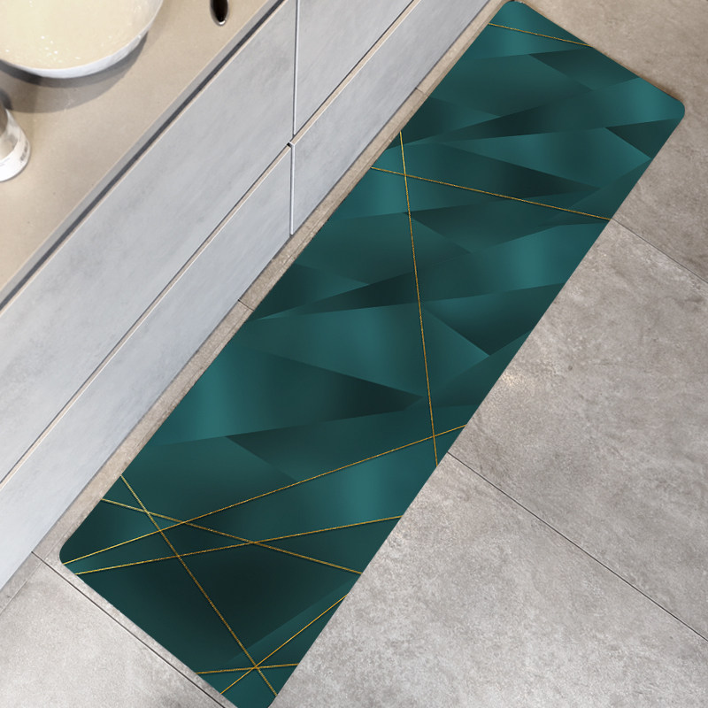 轻奢风厨房地垫pvc防滑防油地毯可擦洗脚垫防水可裁剪进门垫定制