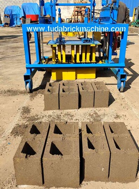 行走式混凝土空心砖砖机柴油动力砖机egg laying block machine