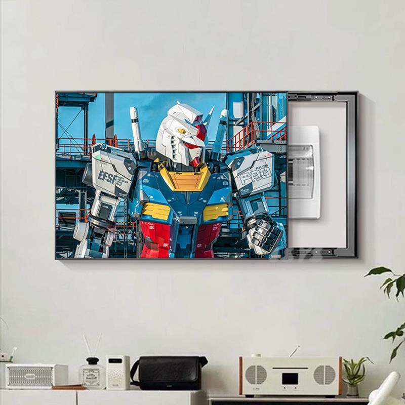 高达电表箱装饰画卡通动漫客厅玄关总开关箱遮挡画弱电箱推拉款画