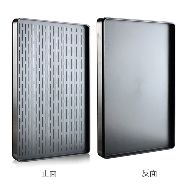 北欧式创意简约茶水杯盘咖啡盘不锈钢加厚托盘家用长方形大号托盘