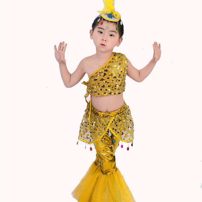 小金鱼儿欢歌舞蹈服唧唧鱼儿跃儿童演出吹泡泡的鱼幼儿美人表演装