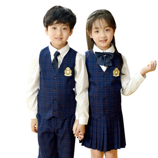 幼儿园园服儿童套装班服英伦学院风春秋冬季西装背心小学生校服套