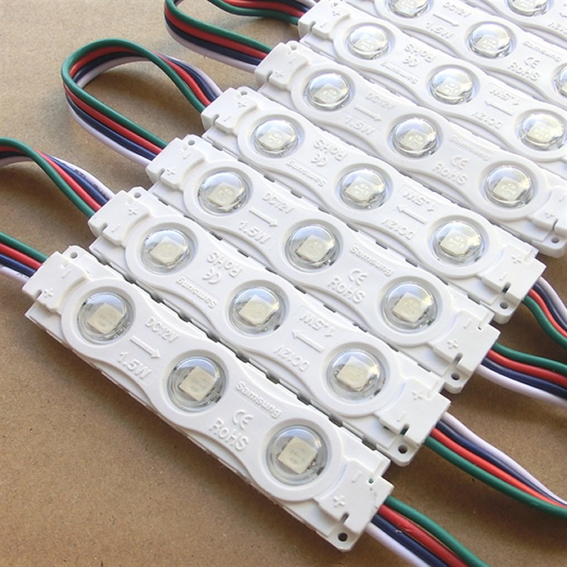 七彩注塑贴片模组LED高亮RGB发光字吸塑字12V防水5050LED七彩模组