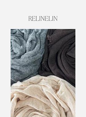 【RELINELIN】软金 手工扎染亲肤高支菱形巾/披肩围巾