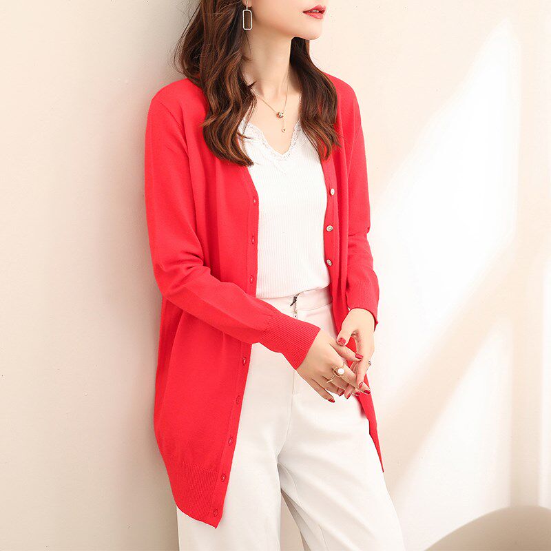 春秋针织开衫女薄款宽松加肥大码女装胖MM200斤外搭披肩毛衣外套