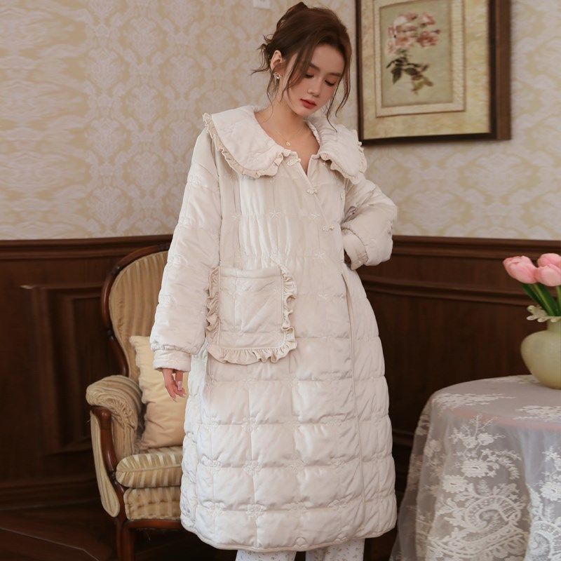 秋冬加厚长款女士睡袍女2024年冬睡衣冬季睡裙女款孕妇家居服长袍