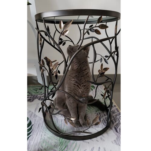 美式乡村铁艺做旧圆形茶几沙发边几角几民宿阳台咖啡厅复古咖啡桌