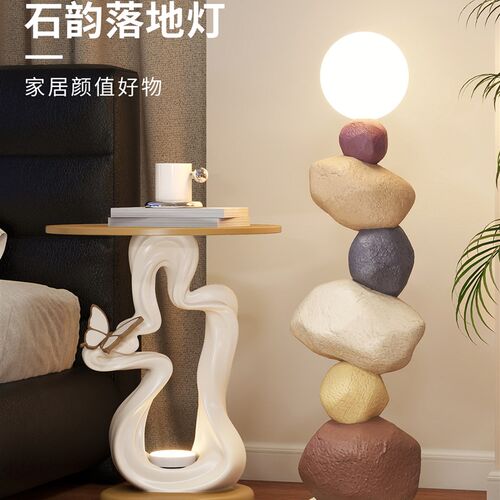 法国中世纪风格落地灯饰品,客厅沙发旁电视柜,复古装饰,卧室软装