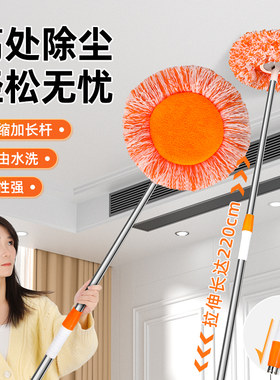 鸡毛掸子除尘扫灰家用向日葵拖把多功能可伸缩天花板吊顶清洁神器