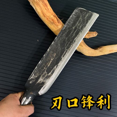 纯手工锻打砍竹刀加厚砍树刀弹簧钢劈柴刀农用直刀砍柴刀破竹篾刀