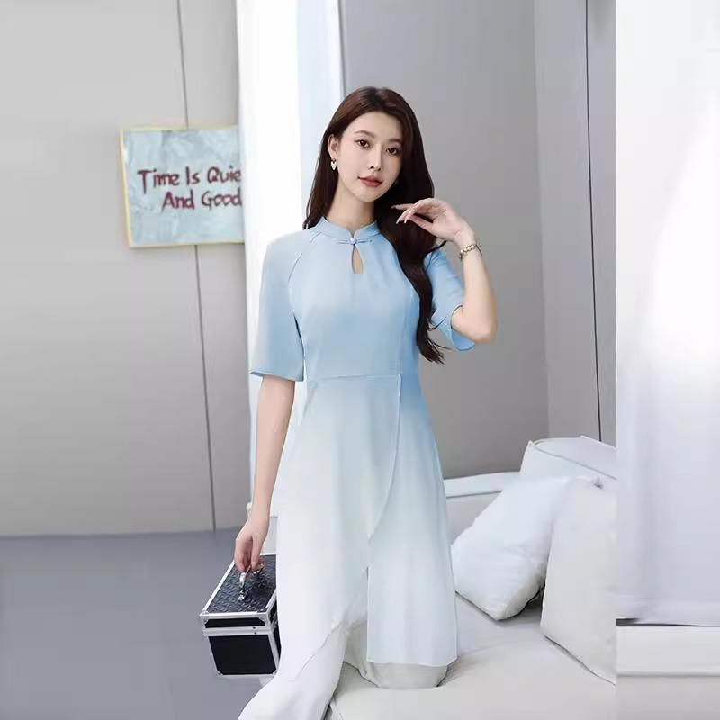 新中式美容师工作服新款气质修身采耳按摩足疗店足道技师工作服女