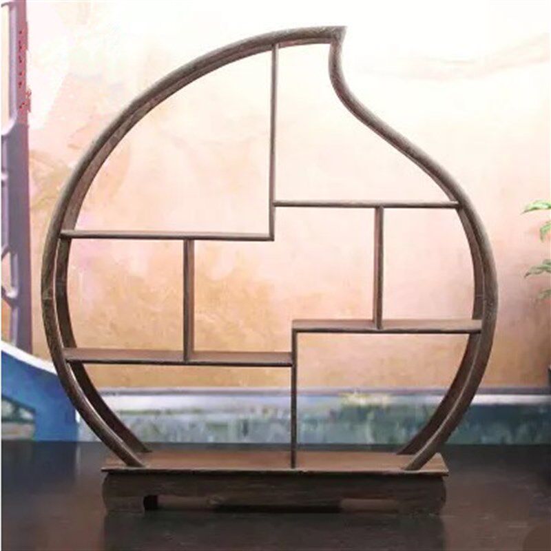 博古架小鸡翅木实木圆形展示架多宝阁博古架 小物件摆放架子包邮