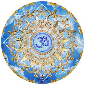 OM能量地垫圆形瑜伽垫打坐垫冥想垫禅舞踏罡健身轻奢复古防滑地毯