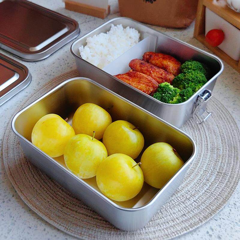 出口304不锈钢饭盒 手提带盖分格饭盒大容量保鲜盒学生便携餐盒子
