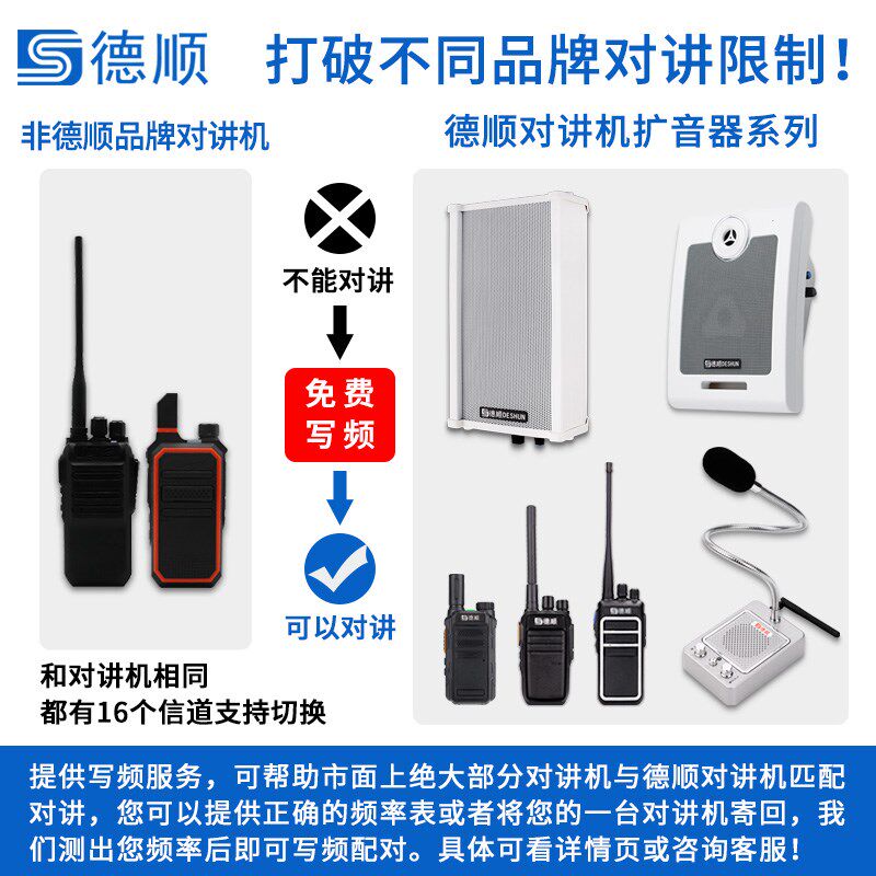 德顺无线手持双向对讲机喇叭厨房餐厅饭店壁挂车间工地扩音扩音器