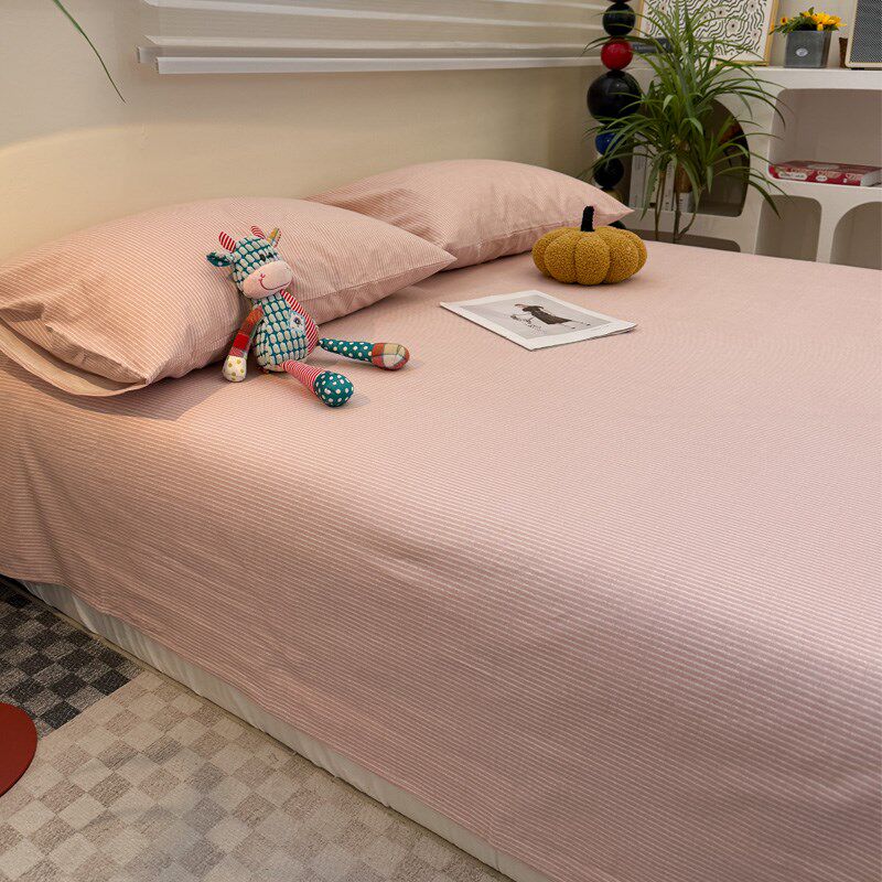 秋冬季纯棉磨毛床单单件加厚单人100全棉宿舍学生被单双人床品1.8