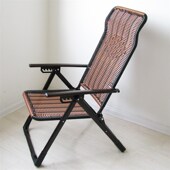 休闲午睡午休靠背藤躺椅送老人清凉礼物金属欧式 沙滩便携折叠躺椅
