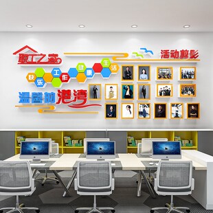 职工之家工会文化墙贴企业公司风采展示布置宿舍文化背景墙相框画