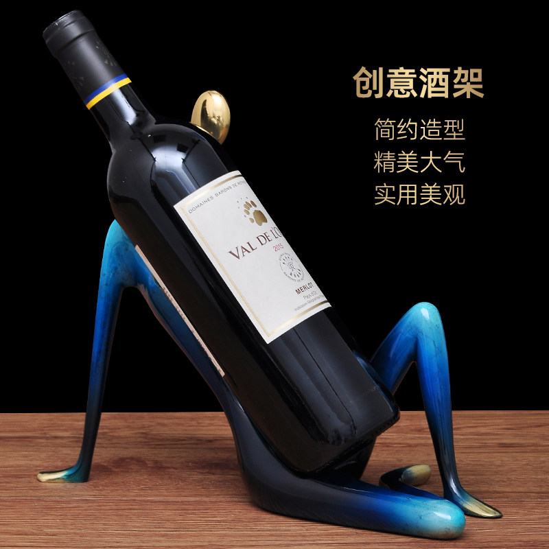 彩铜美女酒架摆件家居客厅玄关收藏红酒架装饰品创意摆设乔迁礼品