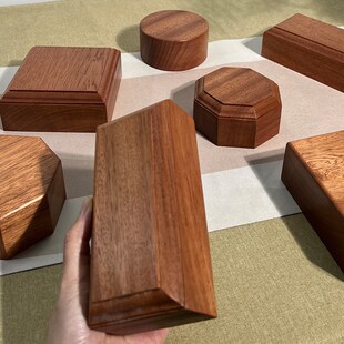 加厚实木首饰工艺品胸像托架花瓶佛像地台圆形手办模型摆件底座