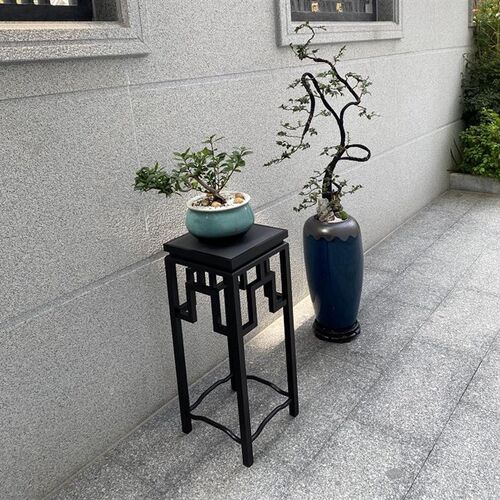 铝合金回纹花几中式铁艺黑色复古办公室内户外阳台花园绿植盆景架