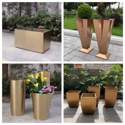 不锈钢花箱售楼部广场花架奶茶店隔断花盆户外围栏花坛落地式花槽