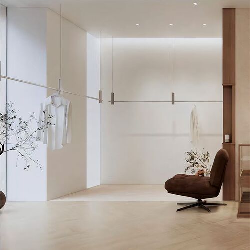 服装店不锈钢吊杆吊顶悬挂展示架简约女装挂衣架橱窗吊架陈列货架