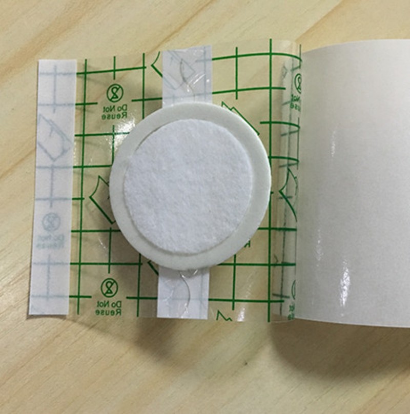 100片自粘PU防水膜加圈加棉膏药布水济药贴三伏贴三九贴加棉胶带