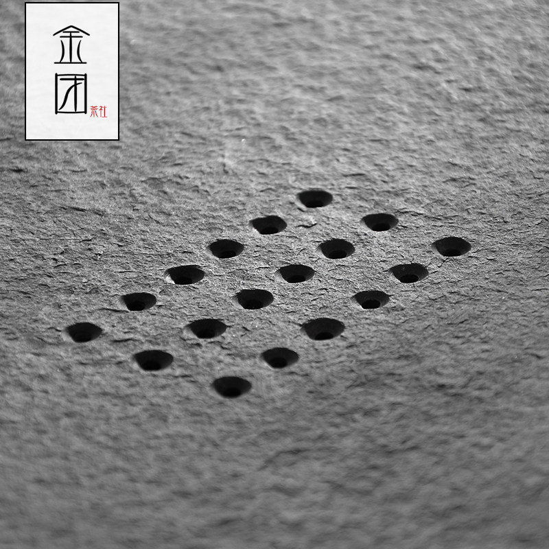 金团茶具正方形乌金石茶盘石头茶海黑金石托盘石茶盘四方茶台排水