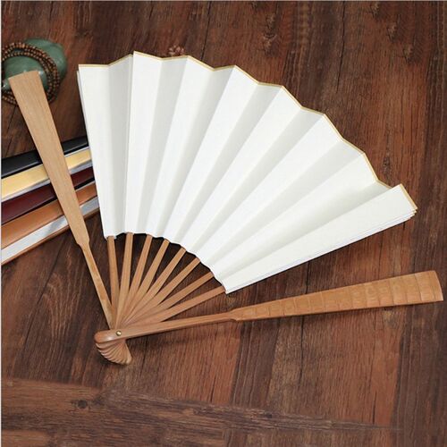 中国风书法绘画一尺文玩折叠扇子7寸8寸9寸10寸18方宣纸空白折扇