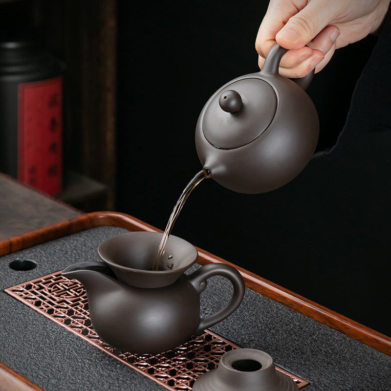 紫砂茶具套装黑泥西施壶茶杯整套泡茶器三才碗闻香杯家用冲茶器组