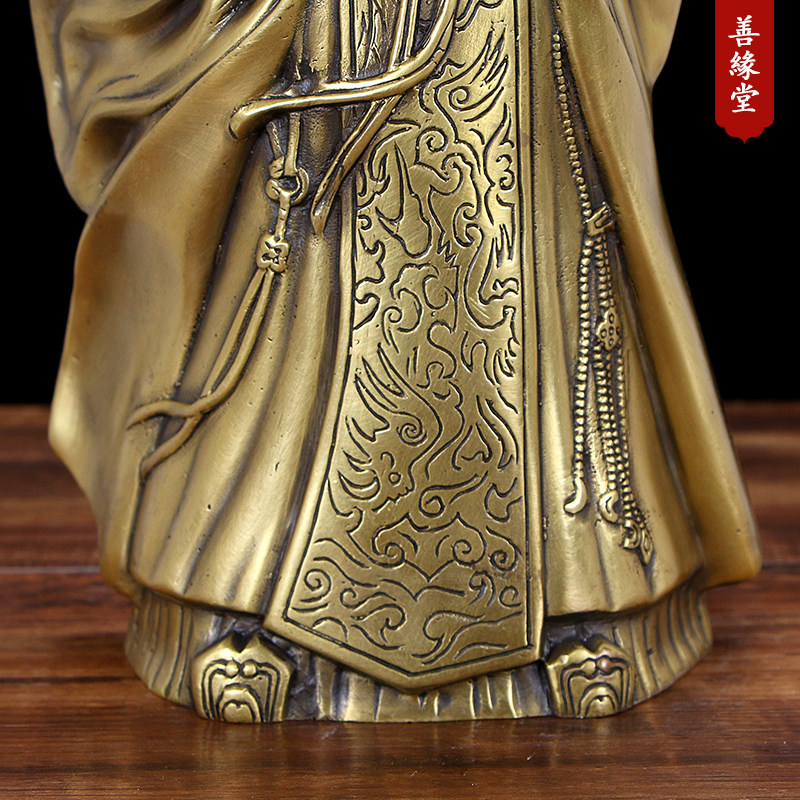 诸葛亮像纯铜三国诸葛孔明铜像武侯像孔明灯家用桌面中式书房摆件