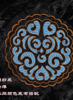 贴花补丁 衣服 绣花锦纱底手缝布贴布贴国风流片中15cm20cm口金绣