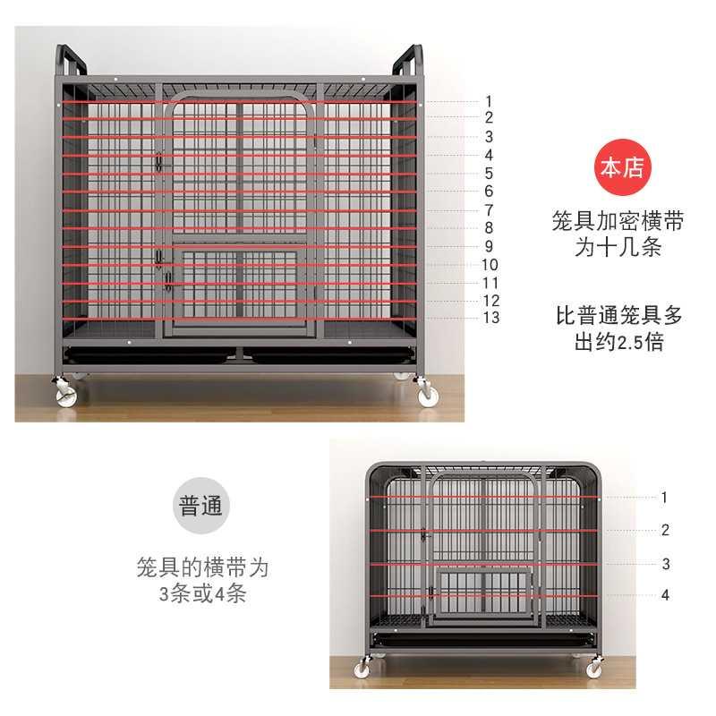 加粗全方管狗笼子小中大型犬铁笼拉布拉多泰迪大空间宠物围栏狗窝