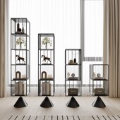 北欧旋转置物架多层沙发边收纳架办公室搁板置物框架落地隔断书架