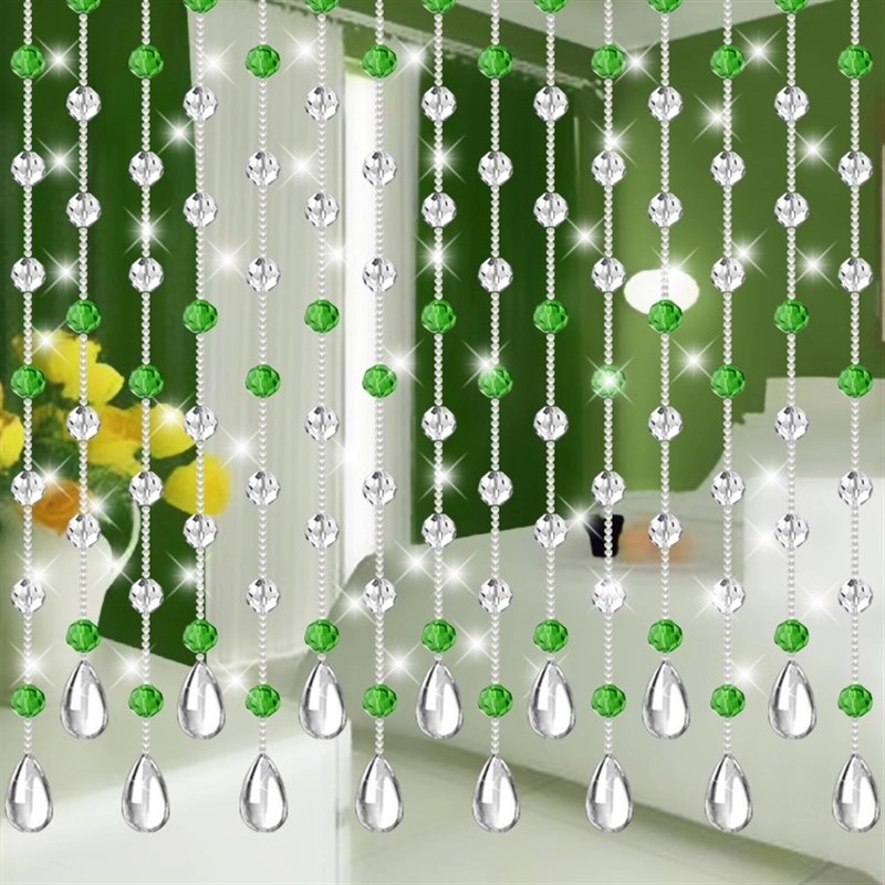水晶珠帘挂帘 隔断 成品帘 鞋柜玄关卫生间门帘 透明满穿帘子